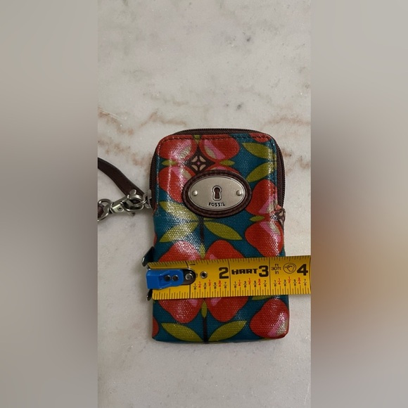 Fossil Key-Per Floral Coated Canvas Wristlet Wallet Top Zip - Picture 6 of 6